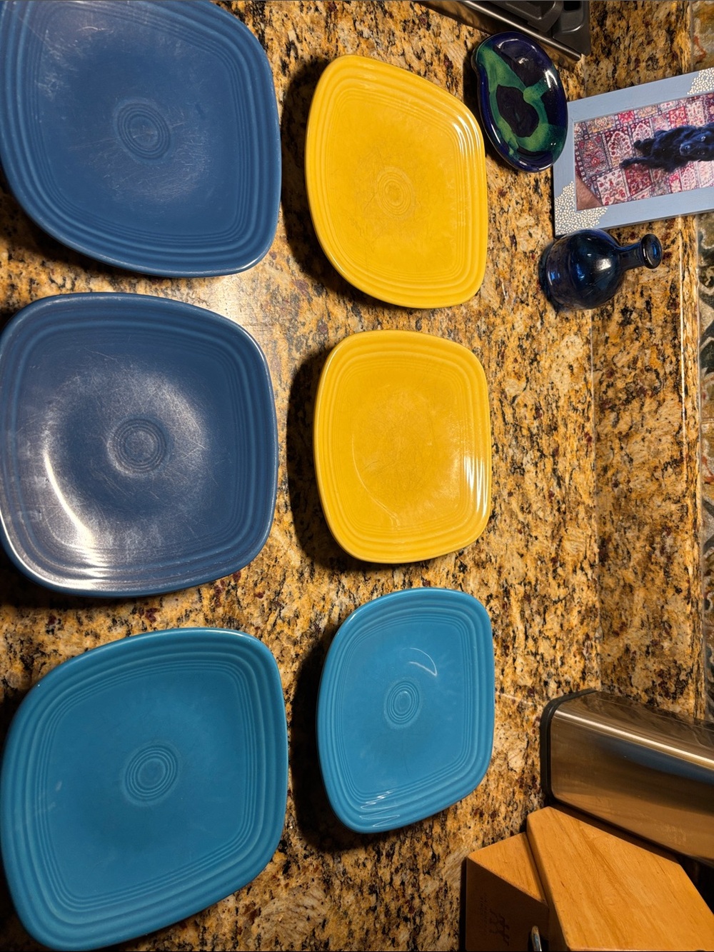 6 Fiestaware 7.5” Square Sandwich Plates
